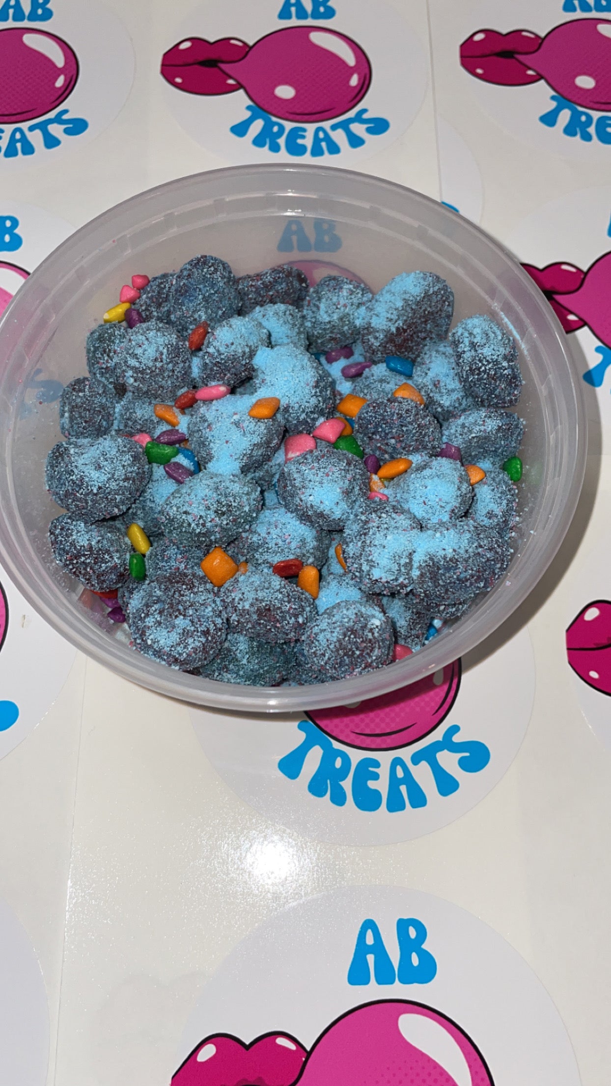 Sweet blue bubble gum gushers